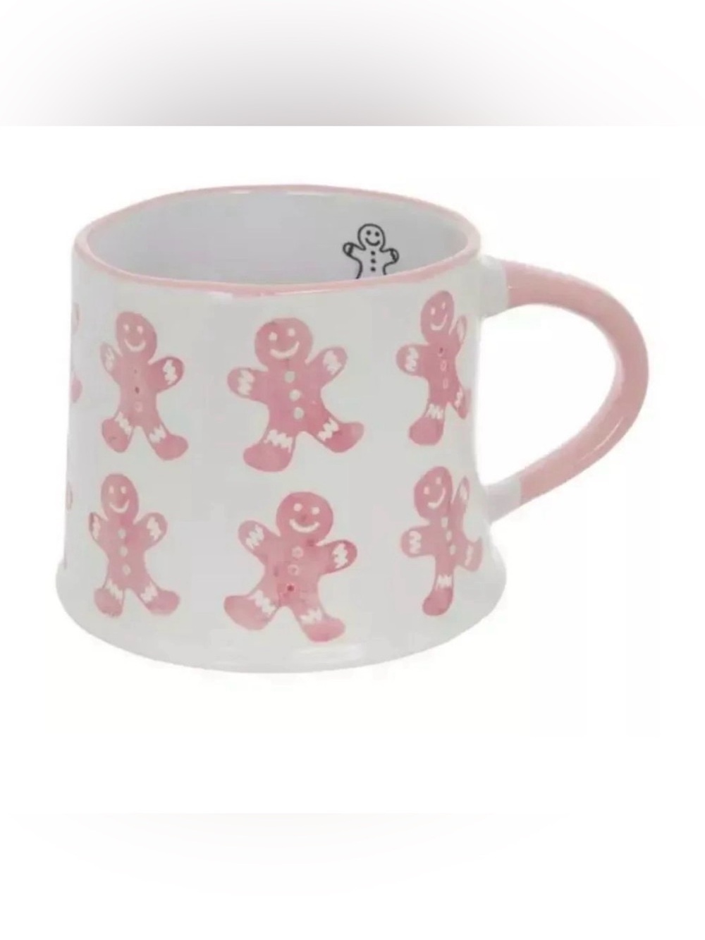 Pink Gingerbread Pattern Christmas Ceramic Mug